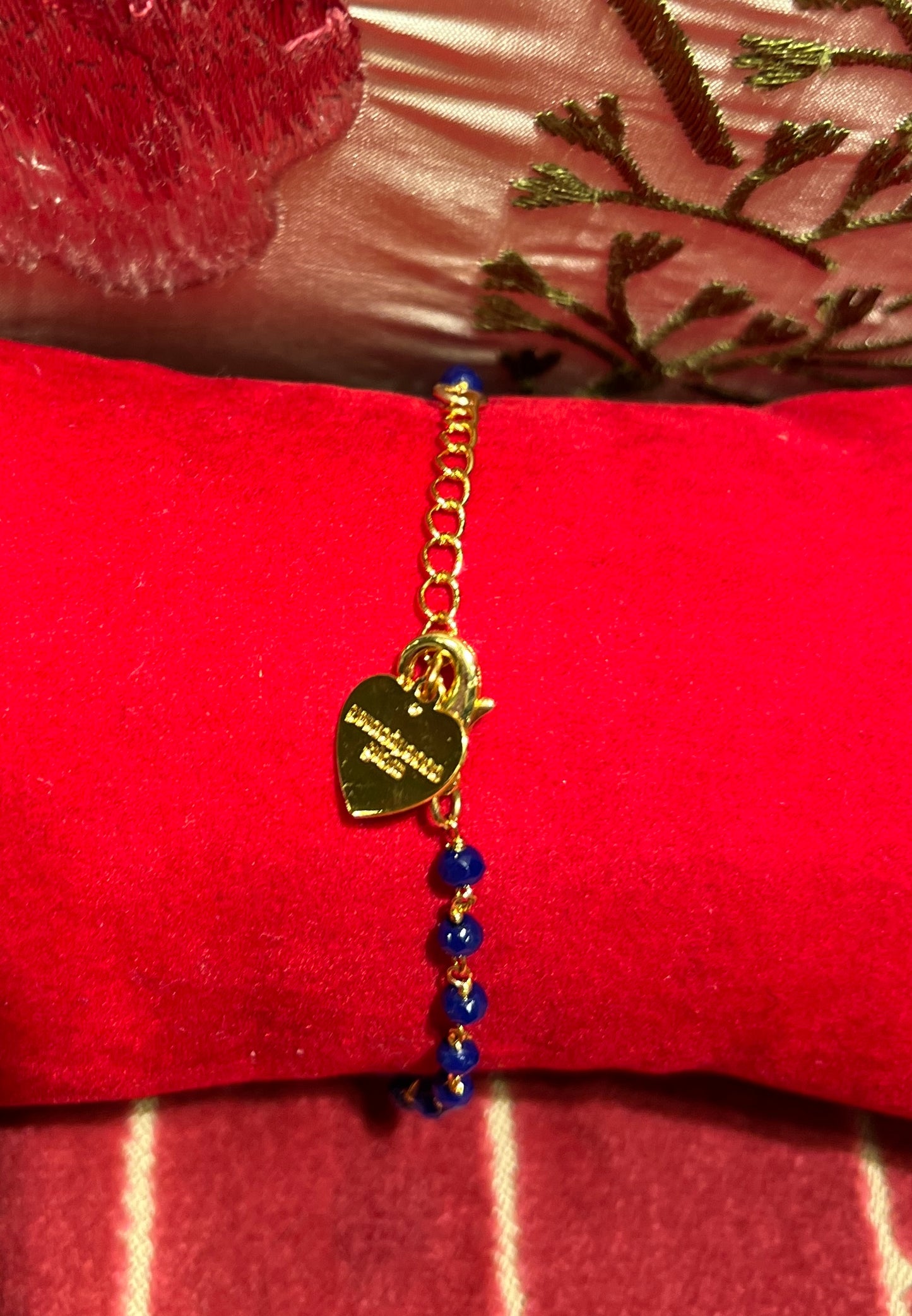 Principessa Glam bracciale perline blu con guantino neve