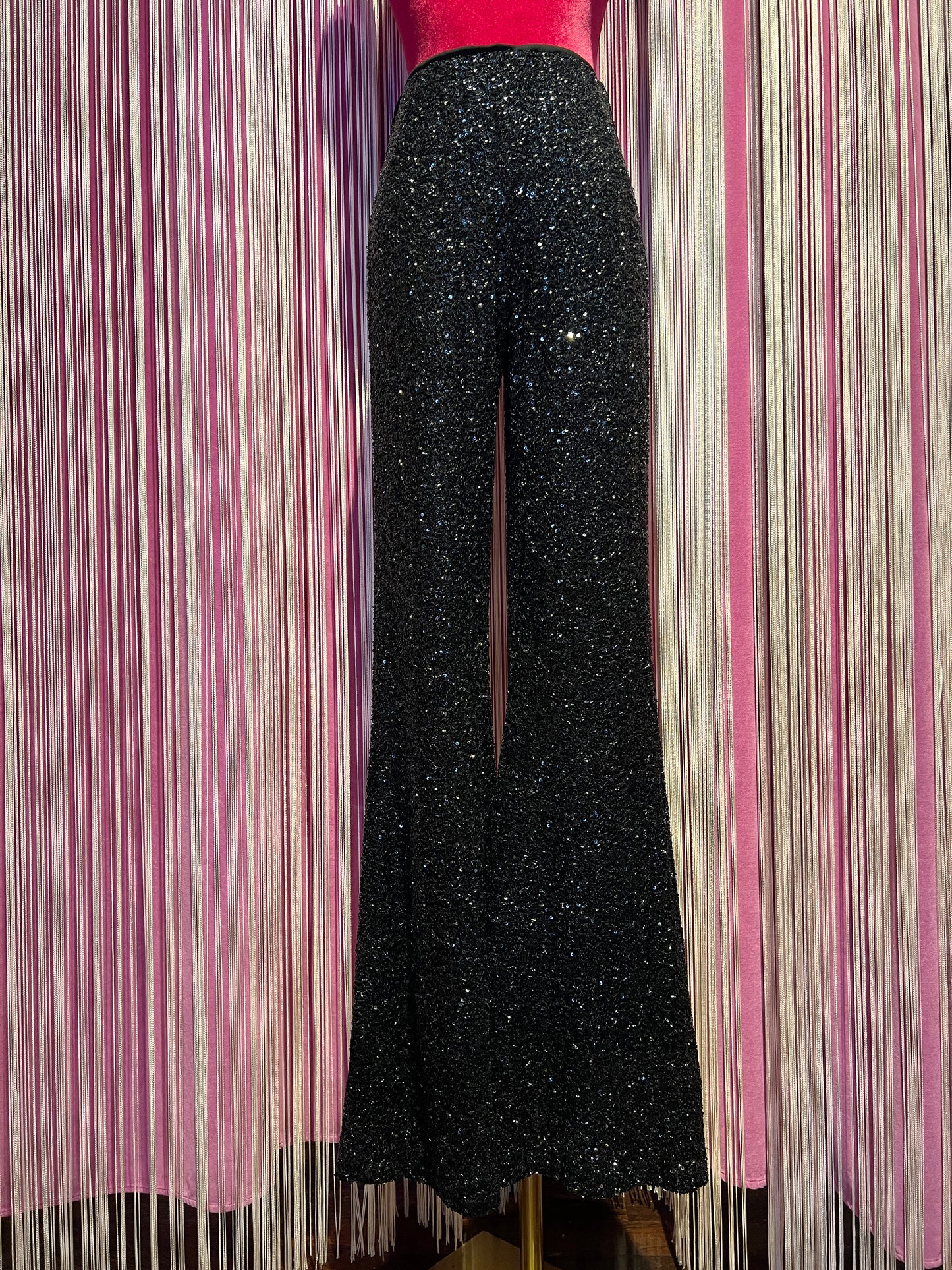 The room completo nero blusa e pantalone dí paillettes