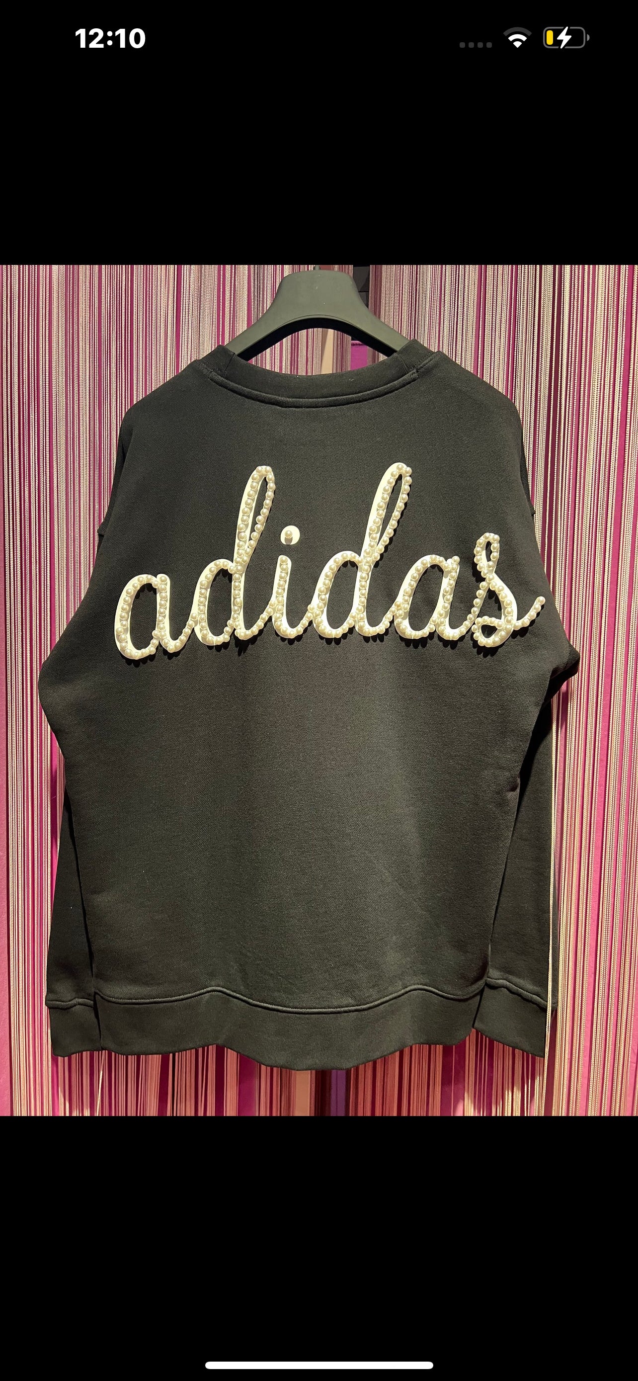 Adidas completo tuta nera felpa e pantalone logo perle