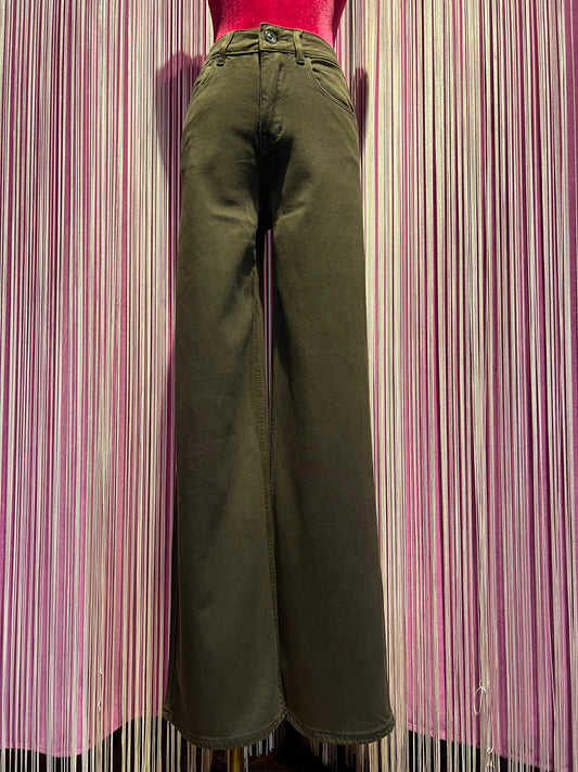 Mon amour Paris pantalone jeans cioccolato a palazzo