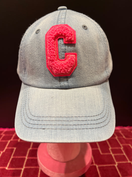 Cappello con visiera tessuto denim , C fucsia