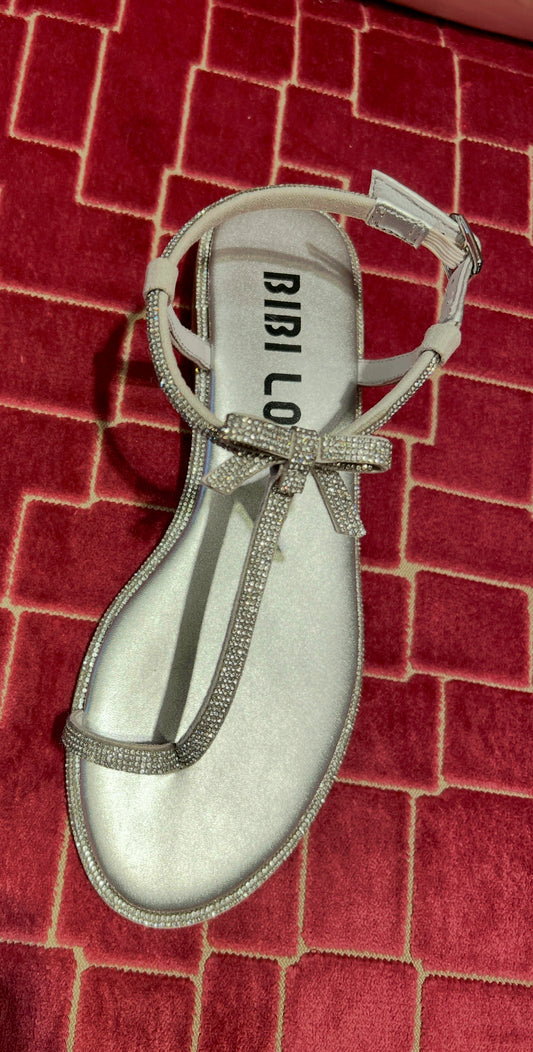 Bibi Lou sandalo sconto-50% infradito glitter con fiocchetto argento