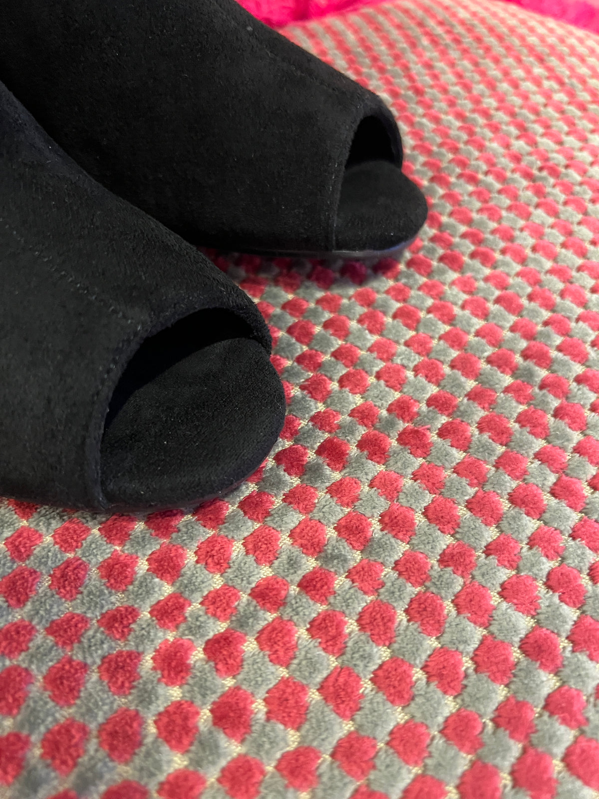 Stivale eco suede open toe