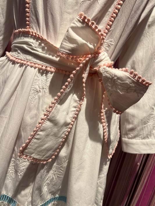 Sincere Paris -50% di sconto abito midi cotone bianco manica 3/4