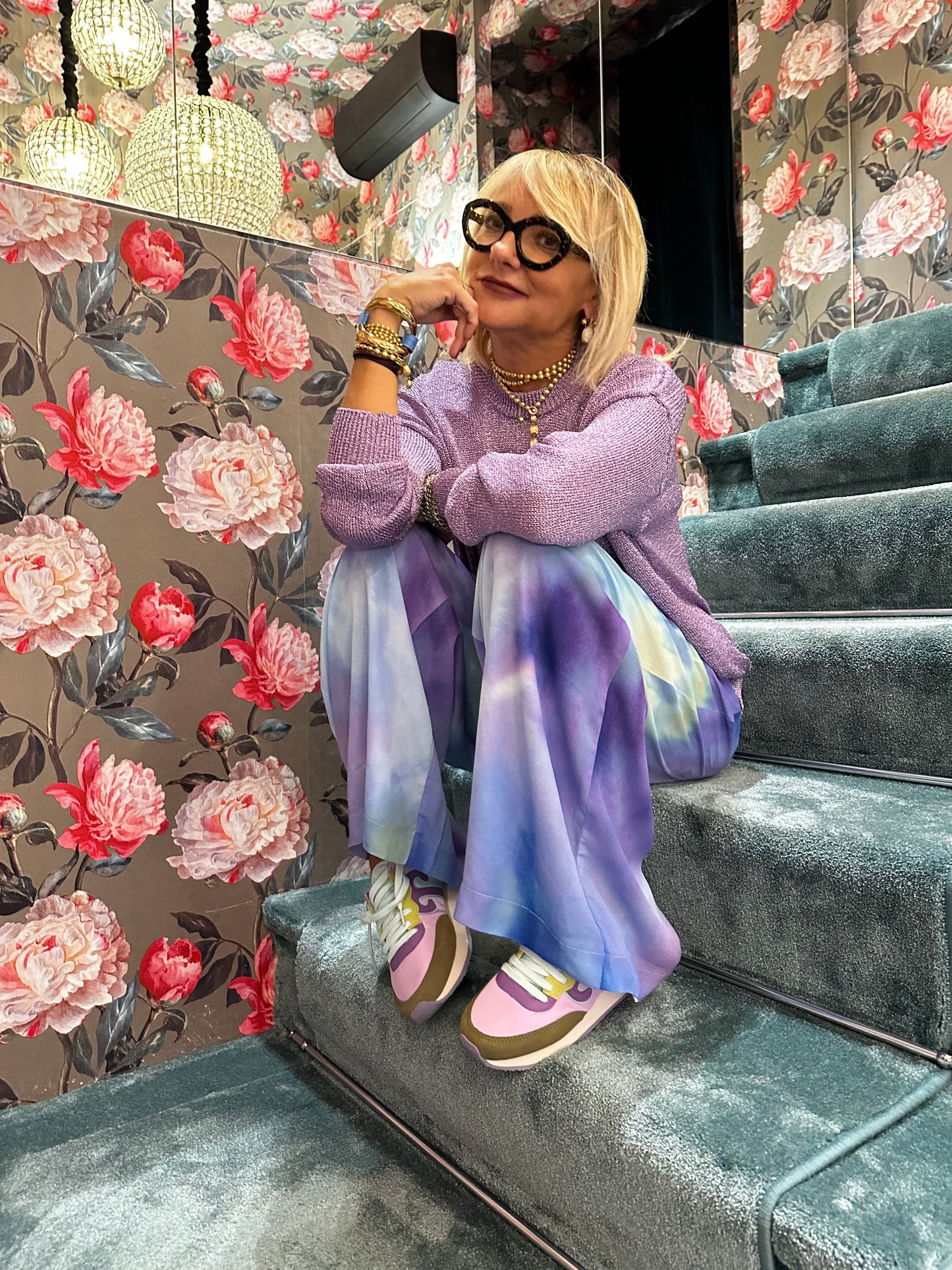 I love my pants occasione imperdibile pantalone palazzo tie dye indaco