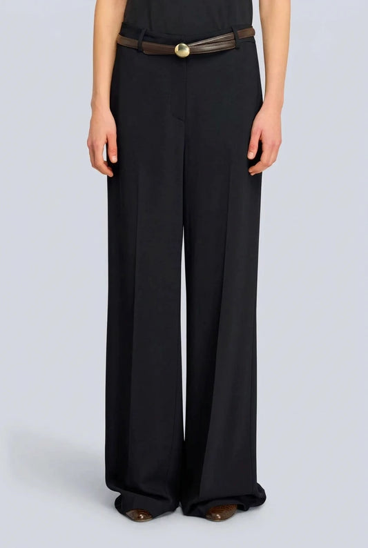 Semicouture pantalone in cadi a gamba dritta nero
