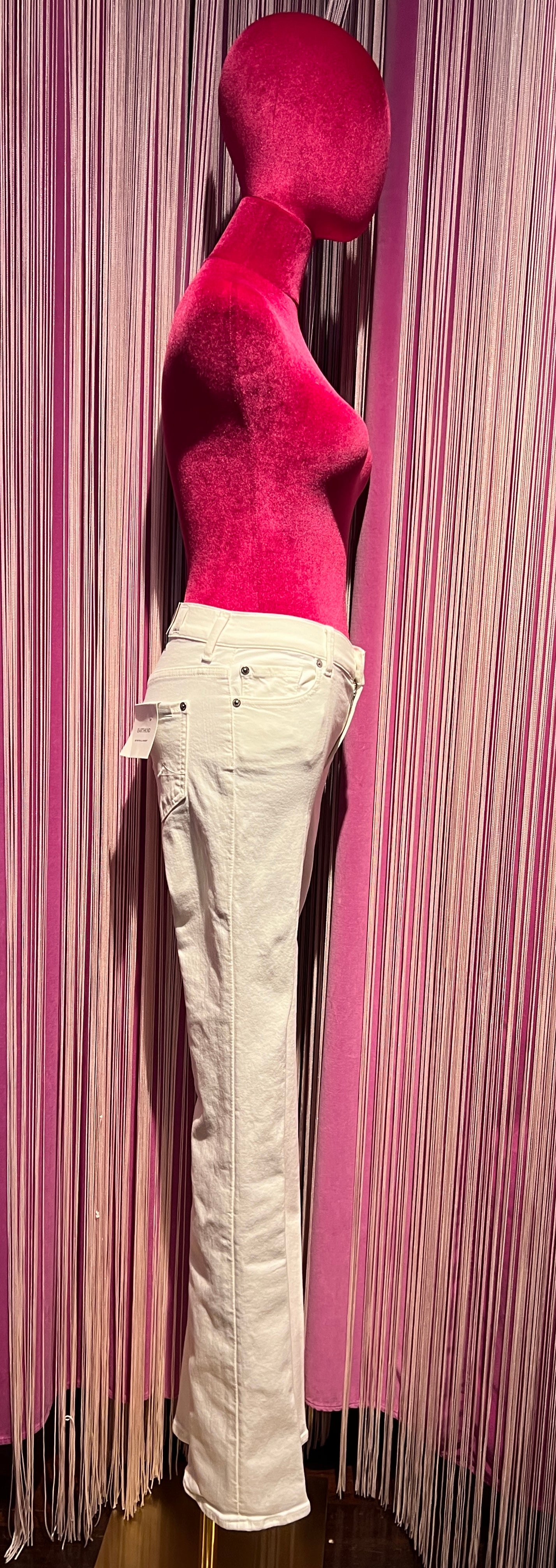 7 for all mankind jeans bianco elasticizzato slim zampetta