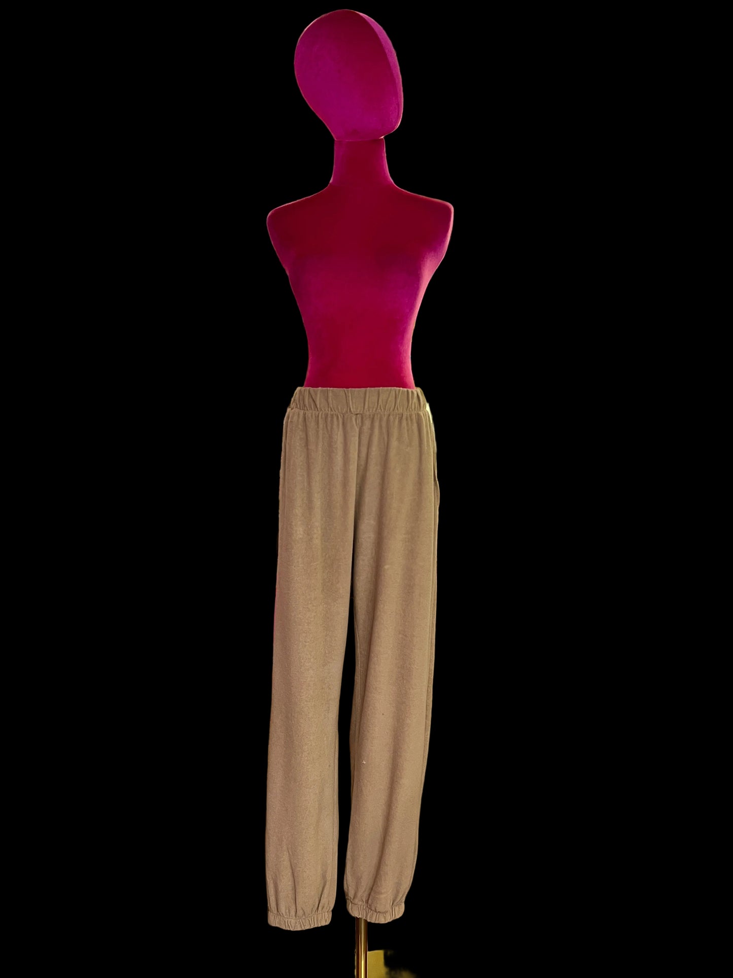 Pink memories completo in spugna felpa con applicazioni fiori paillettes e pantalone jogger con elastico in vita cammello