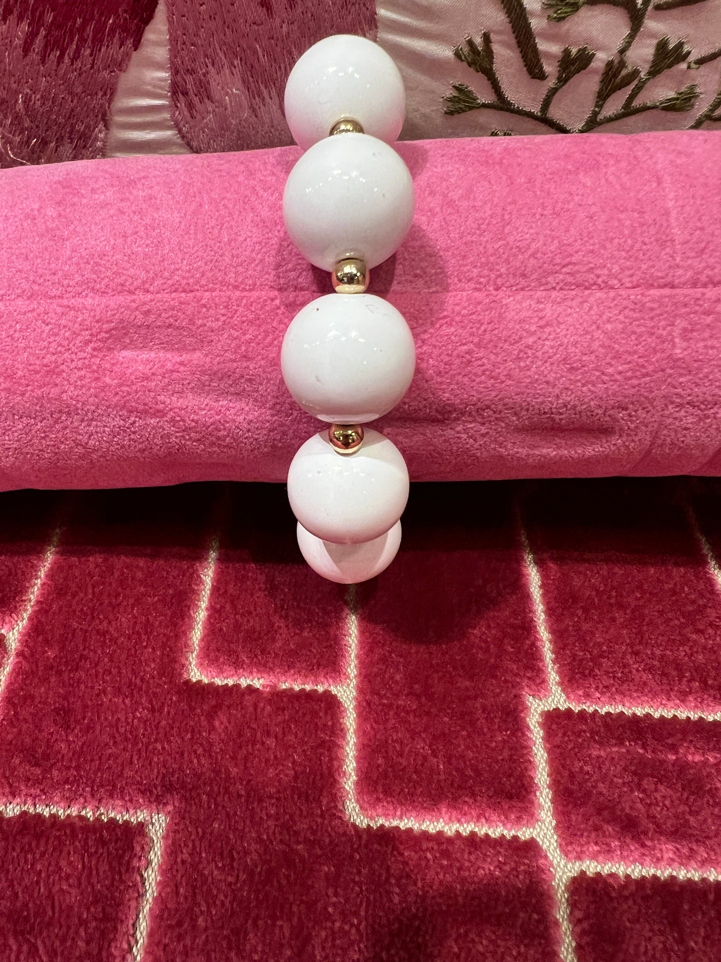 Bracciale boulle strass e bianche