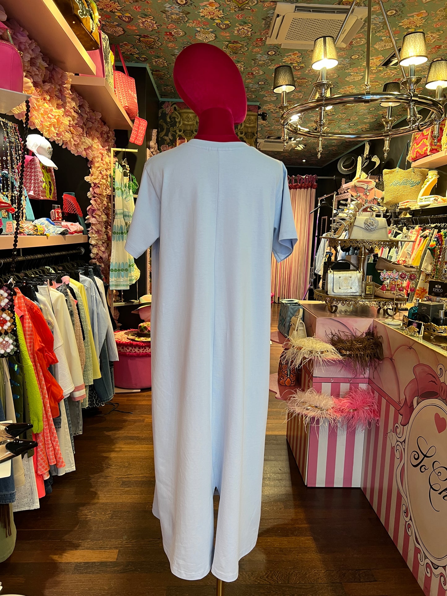 Mon amour Paris abito celeste scritta vintage club