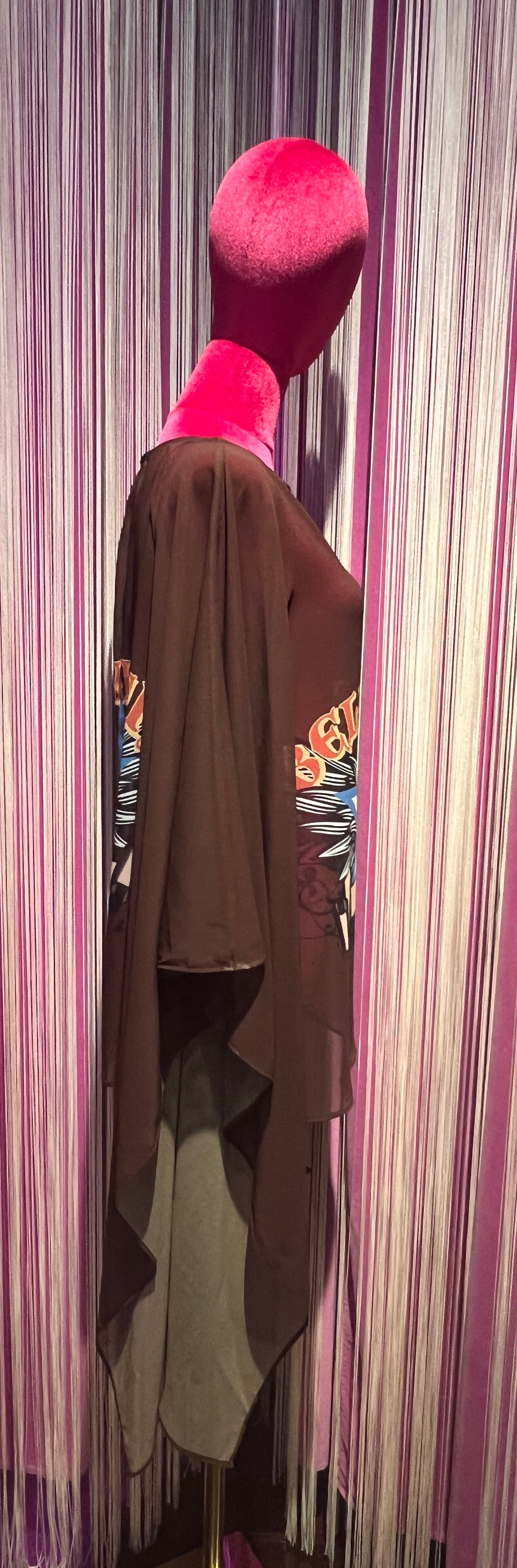 Bellavitis casacca georgette marrone stampata