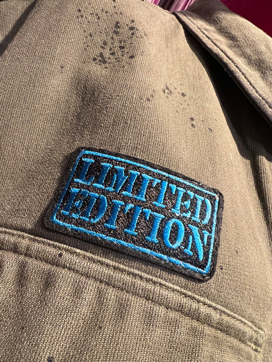 ABpink 🩷giacca la verdina unisex verde militare patch bocca e applicazioni jeans e braccio di ferro