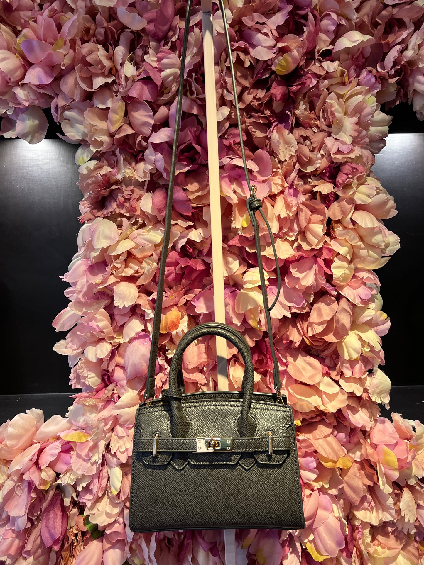 Borsa ecopelle due manici con tracolla marrone scuro