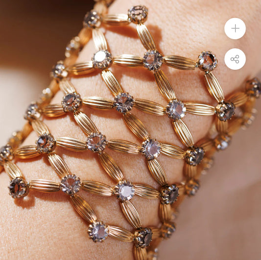 Tataborello bracciale giorno motivo a rete oro