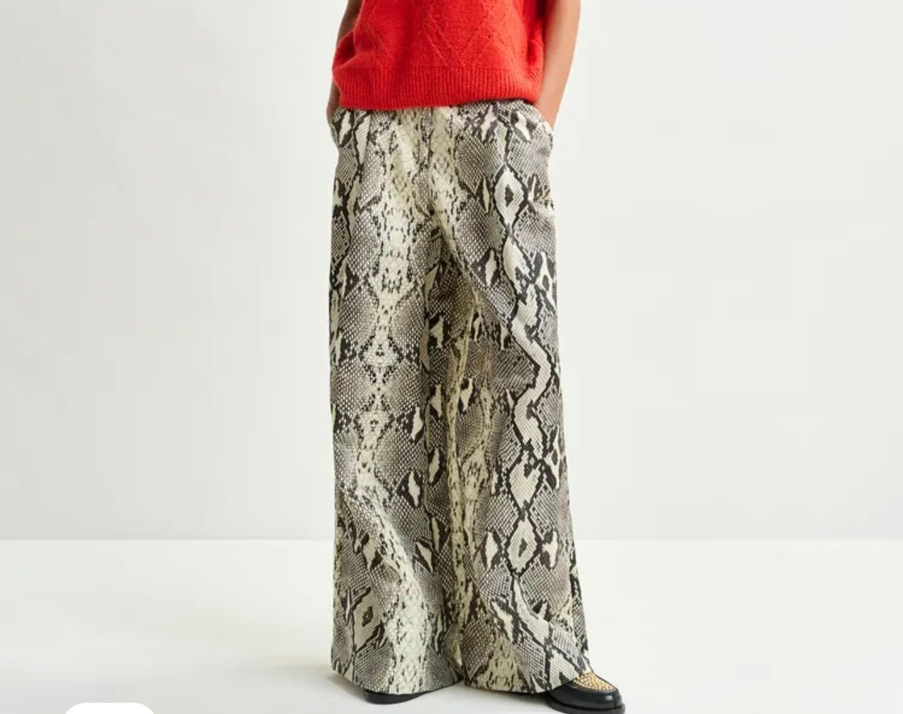 Essentiel antwerp pantalone gamba larga stampa serpente pinces in vita Izpacho