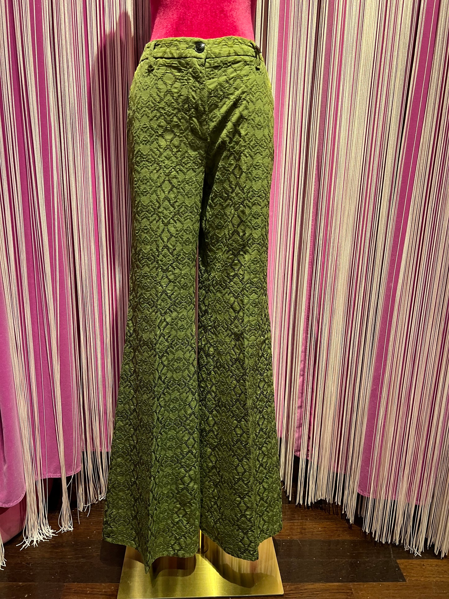 I love my pants meno 50% pantalone damascato verde militare
