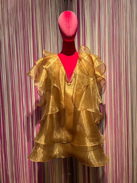 Silence Limited sconto-50% abito organza con volant