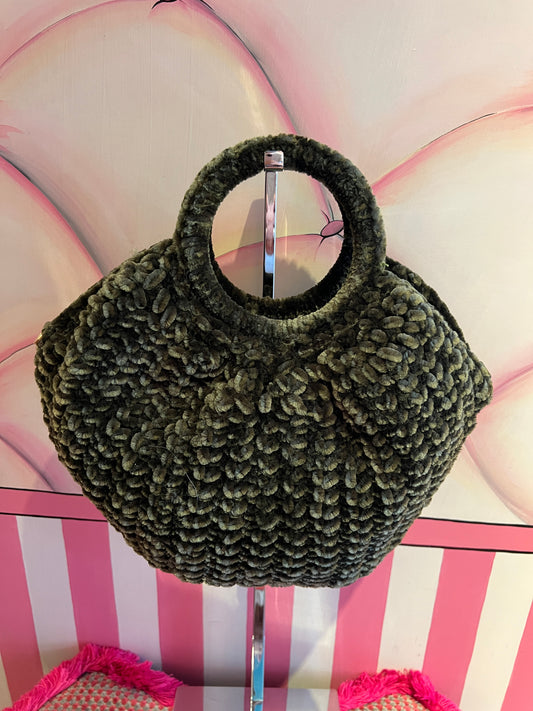 Love & roses borsa tricot verde oliva con tracolla