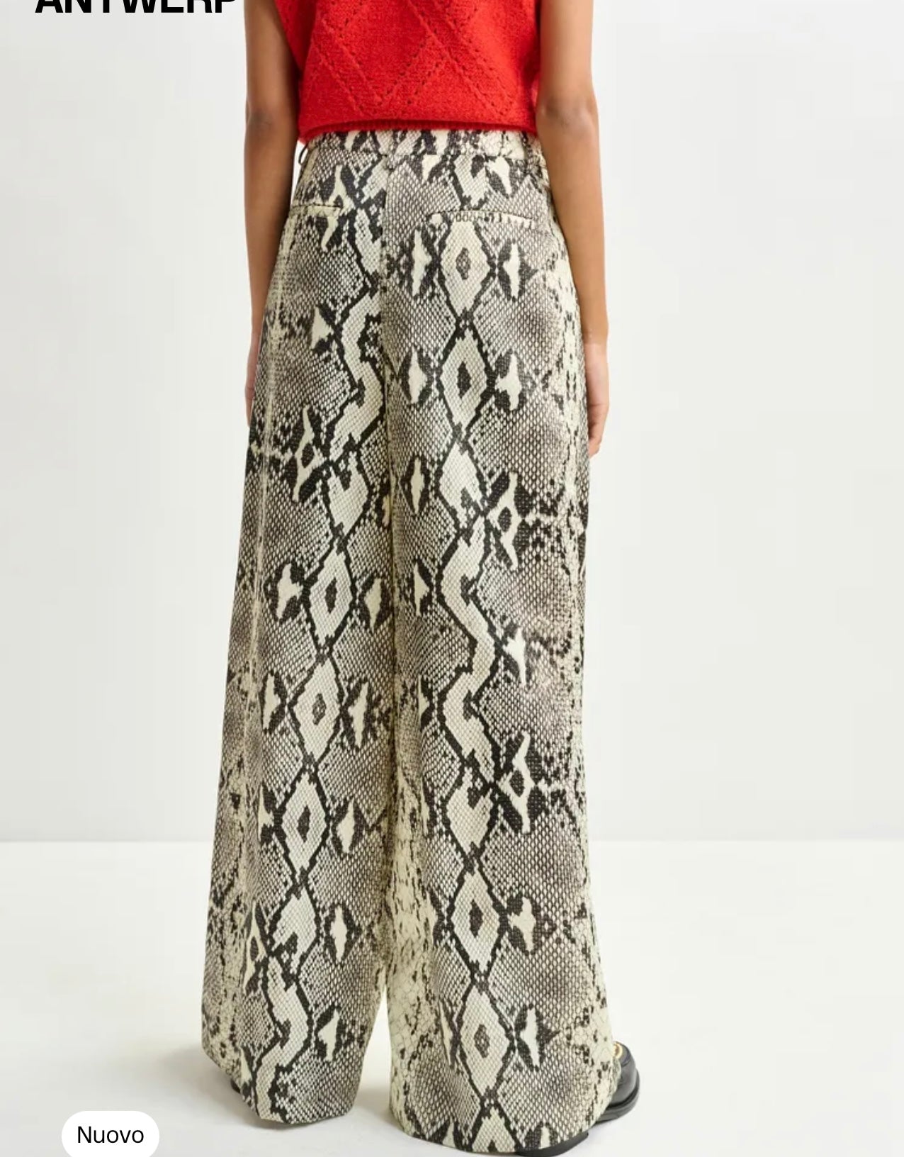 Essentiel antwerp pantalone gamba larga stampa serpente pinces in vita Izpacho