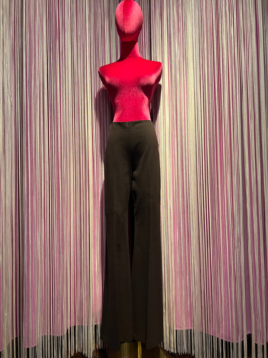 SU official pantalone a zampa colore cioccolato punto Milano elasticizzato