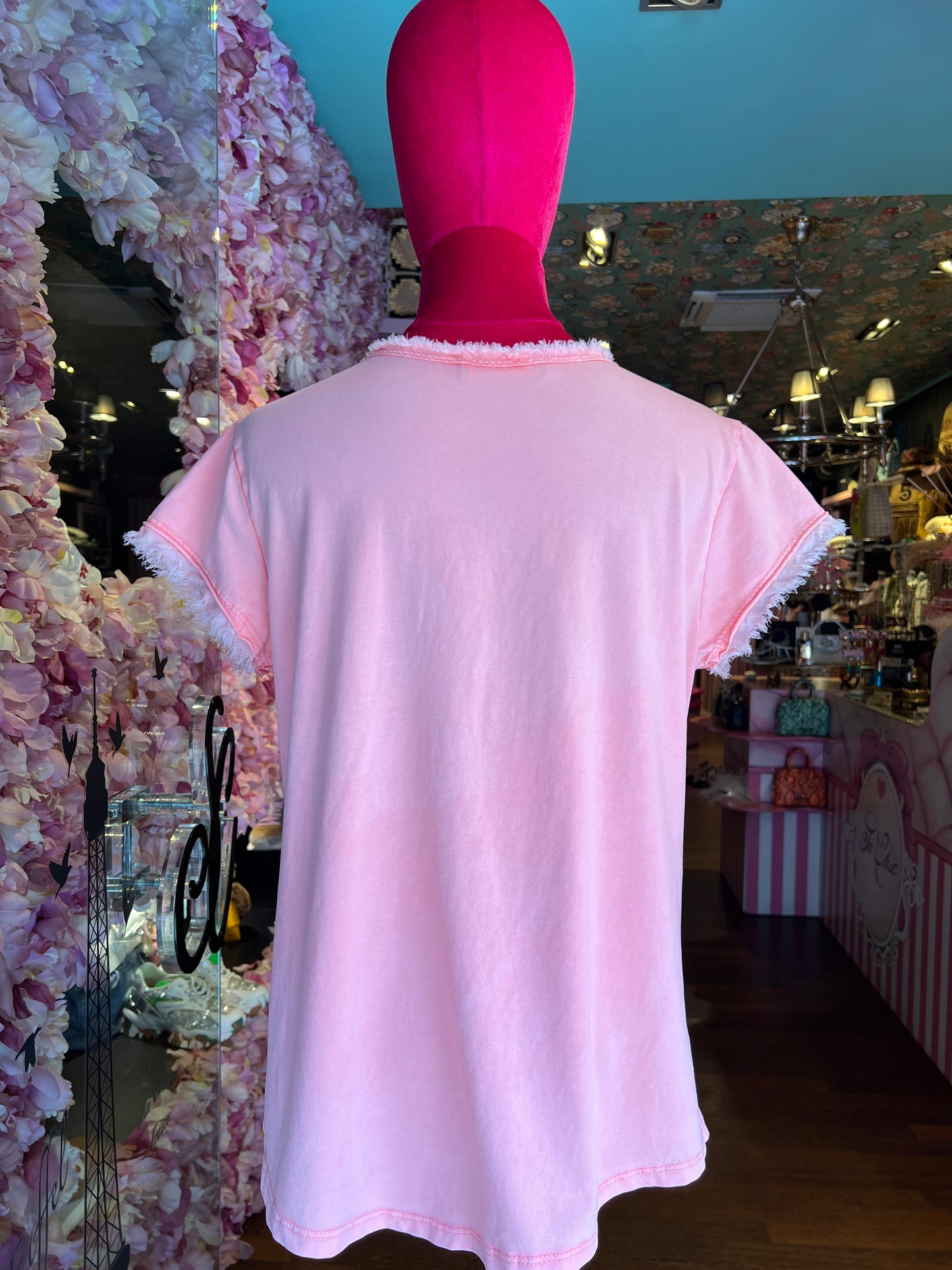 Mon amour Paris -20% di sconto t shirt rosa pesca con scritta Ibiza sun