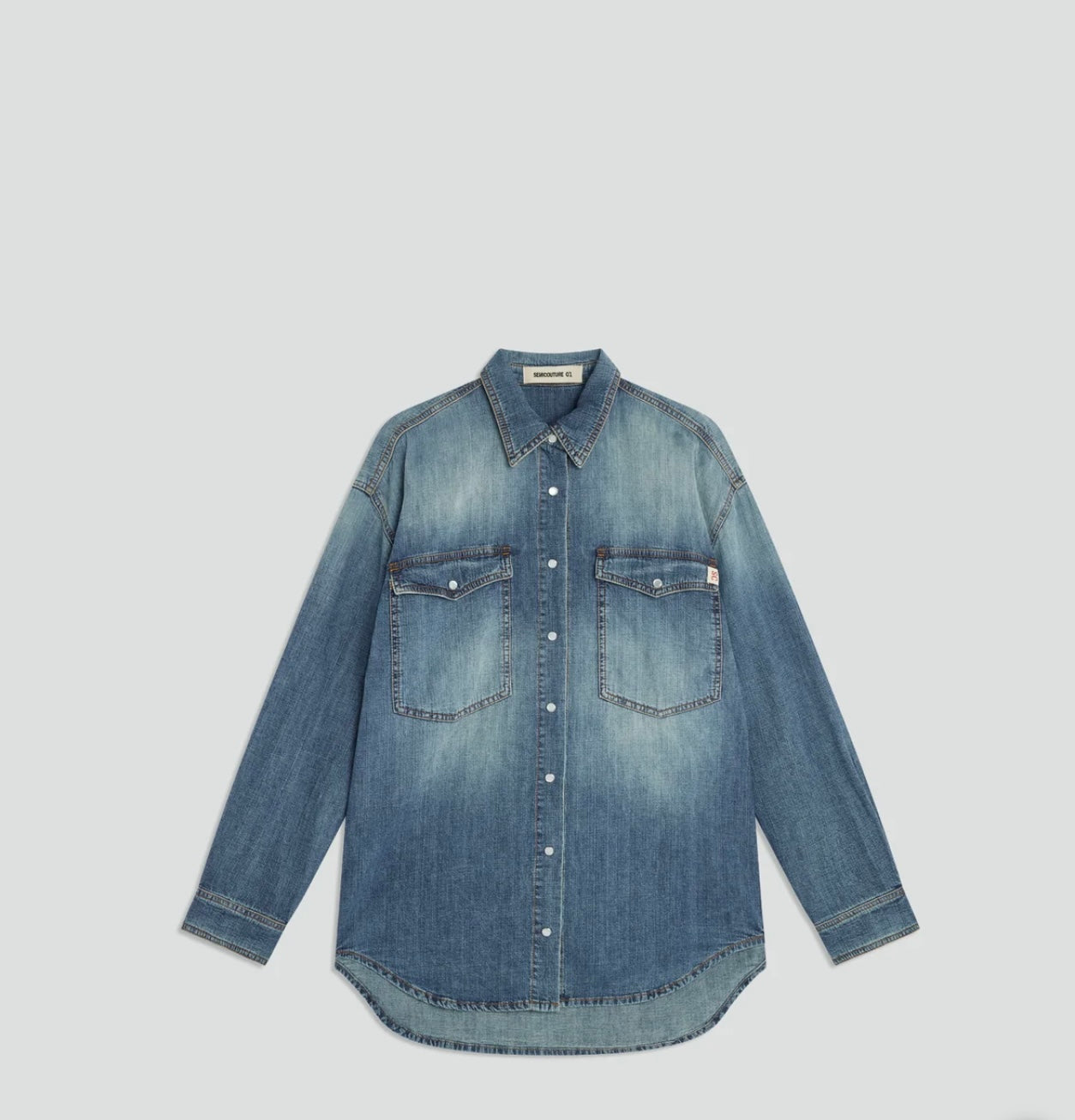 Semicouture -50% di sconto camicia jeans oversize ultra light