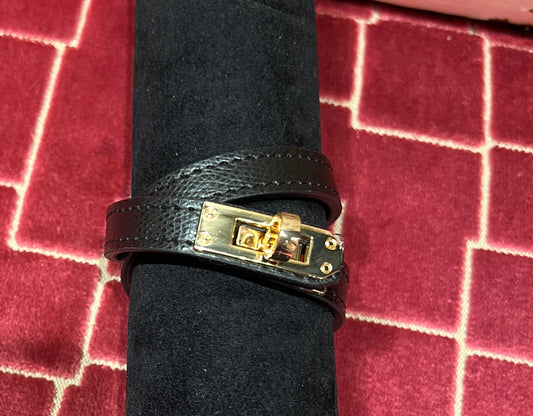 Bracciale vera pelle nero