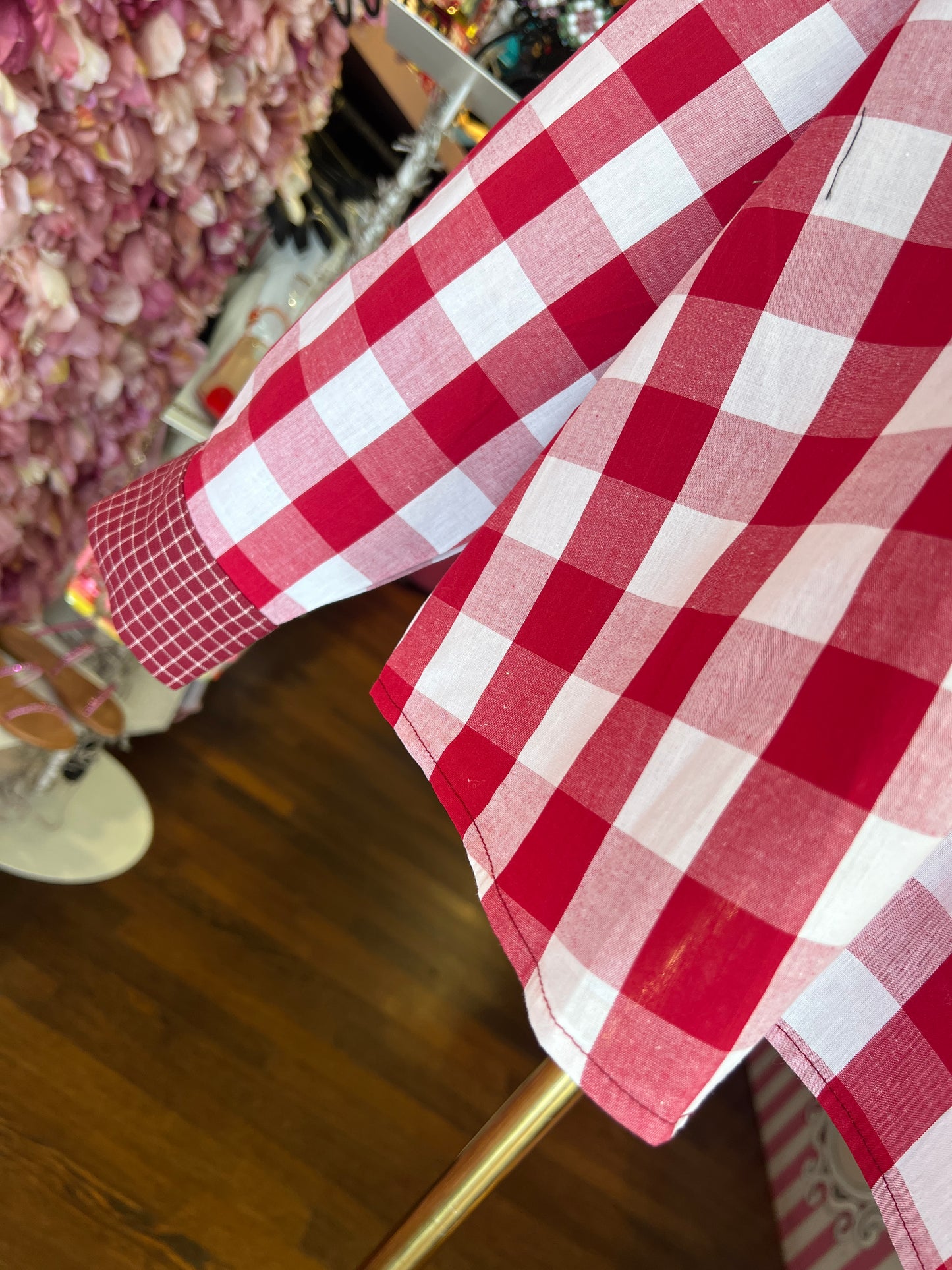 Mon amour Paris blusa oversize fantasia a quadri con polsini e rifiniture collo a contrasto