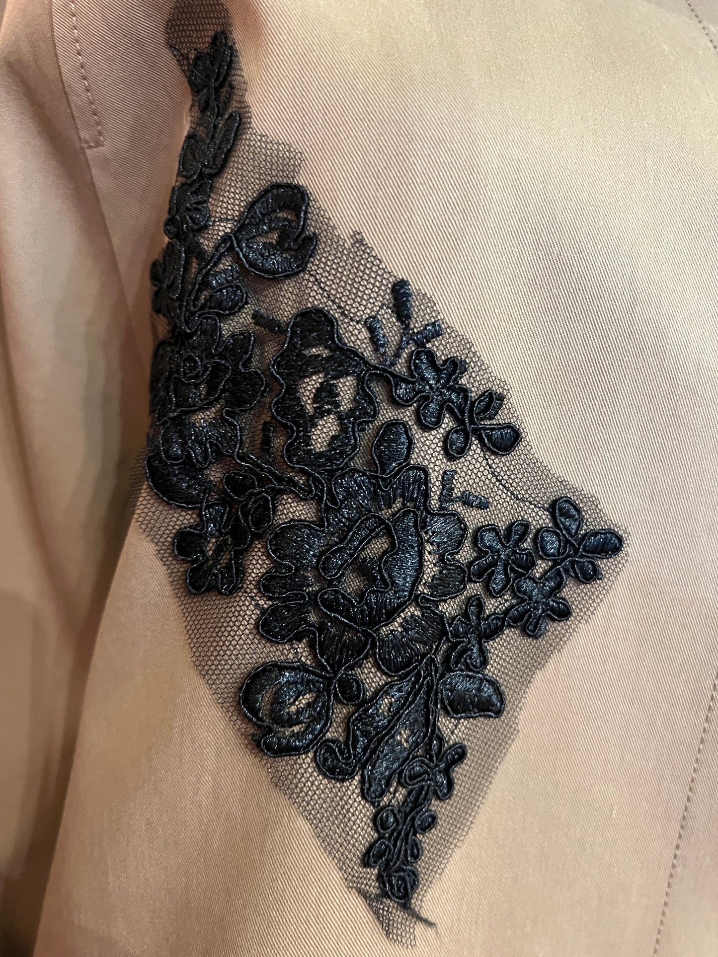 ABpink🩷 trekkina stoffa vintage con pizzo nero