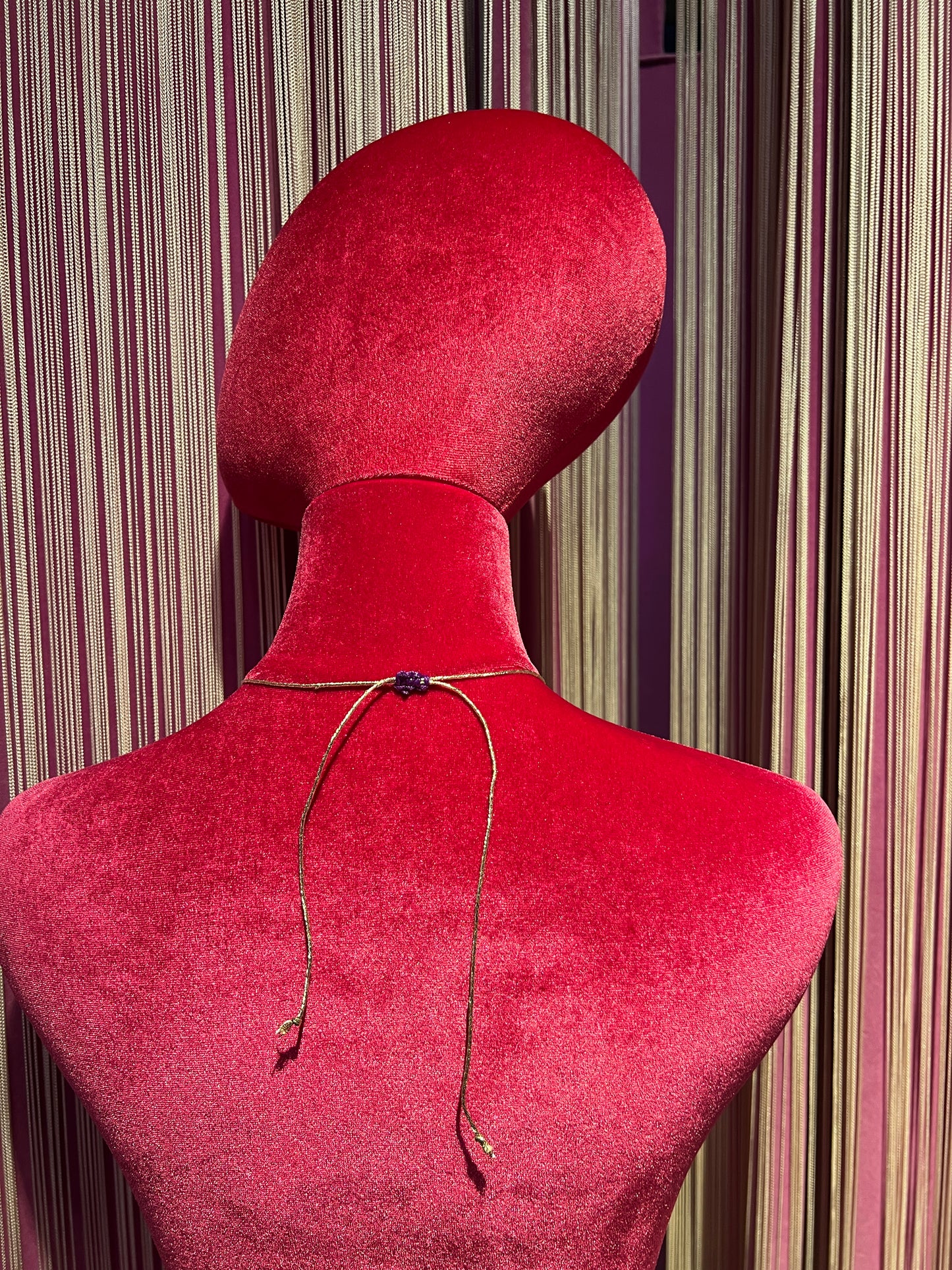 Collana cuore crochet regolabile viola