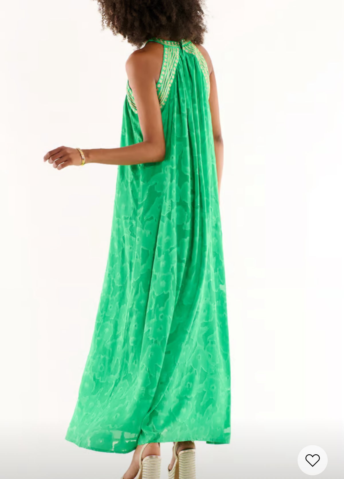 Wild -50% di sconto abito lungo con scollo all ‘americana ricamo e micro paillettes Gabriel