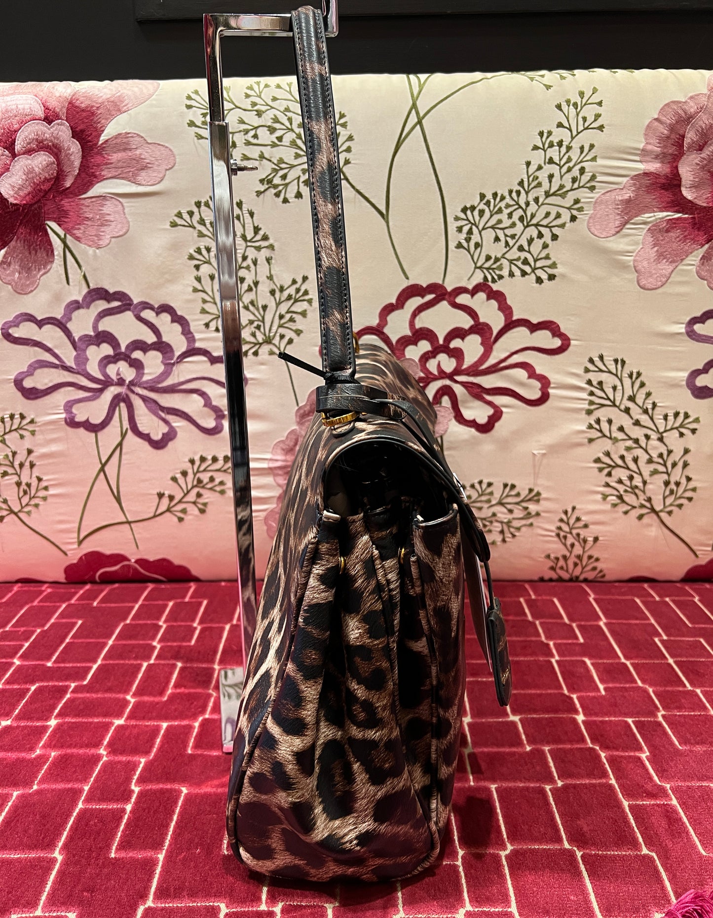 Rue Madam Paris borsa ecopelle stampa leopardo con tracolla “Les jour xl “