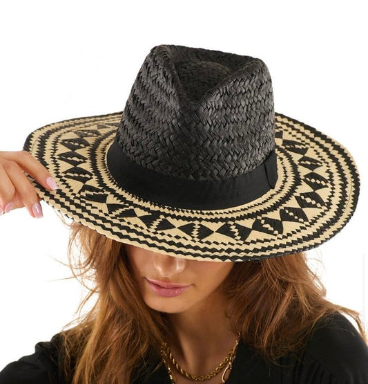 Wild cappello nero e panna Eva taglia unica