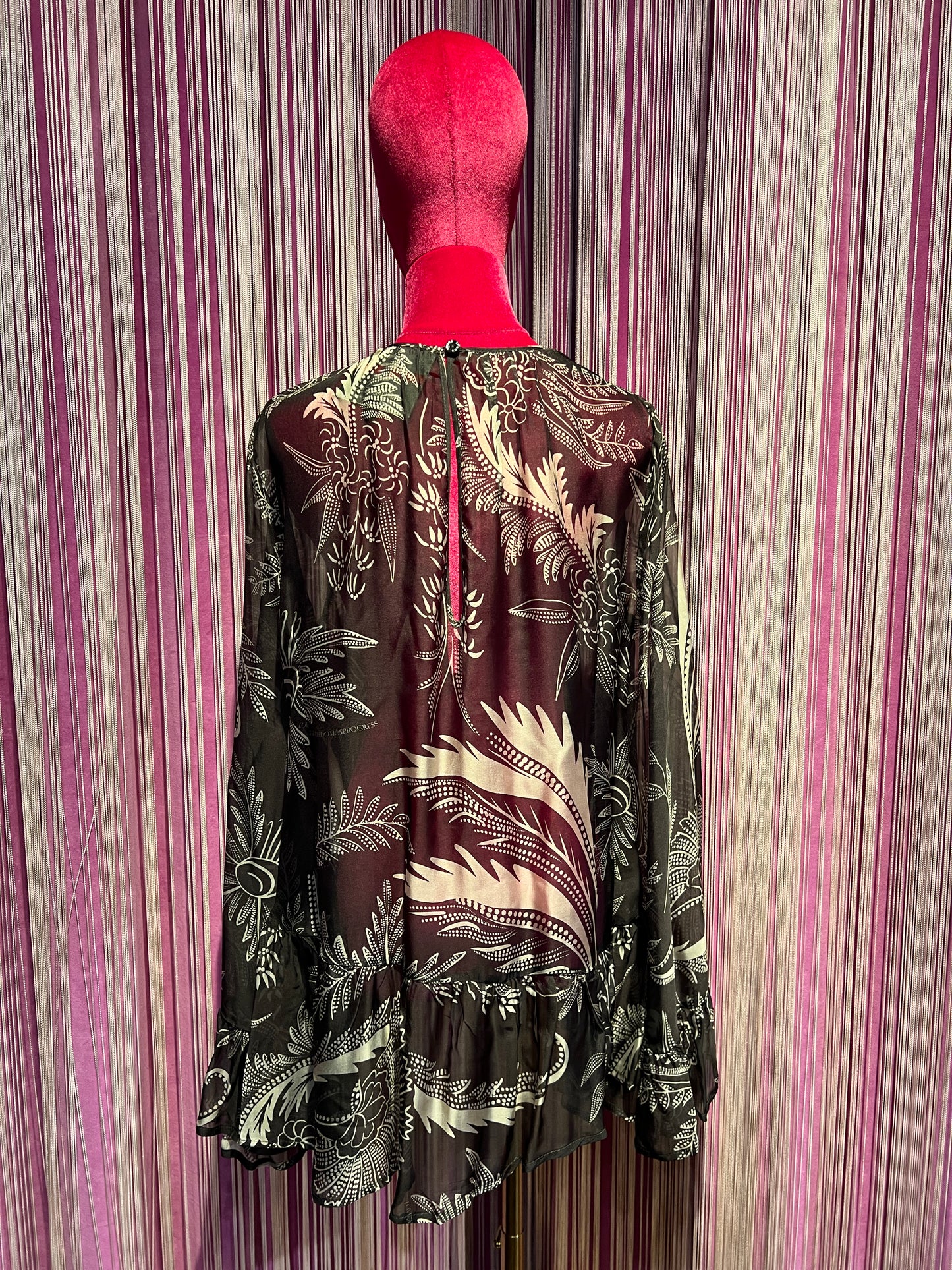 5 Progress camicia fantasia winter garden marrone con sciarpa rimovibile