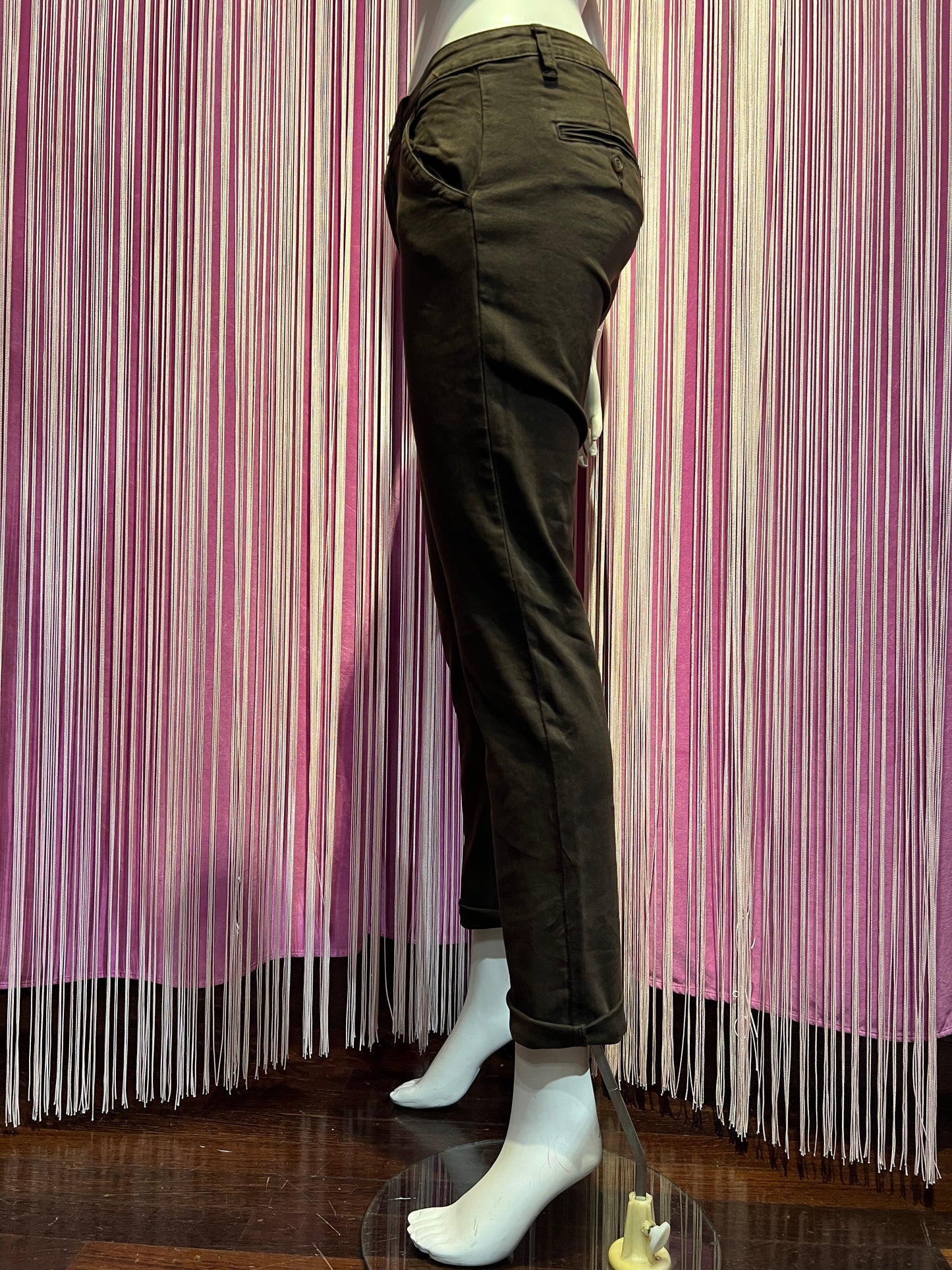 Mon amour Paris pantalone cioccolato con risvolto