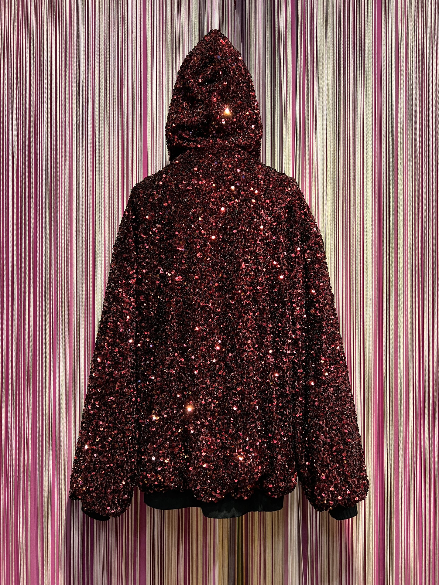 5 Progress bomber oversize full paillettes burgundi