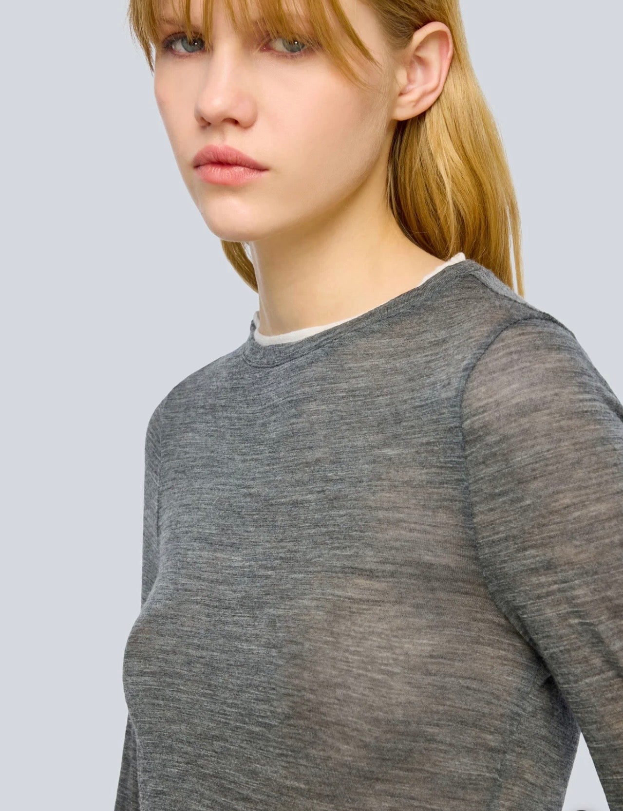 Semicouture maglia in jersey di lana grigio medio
