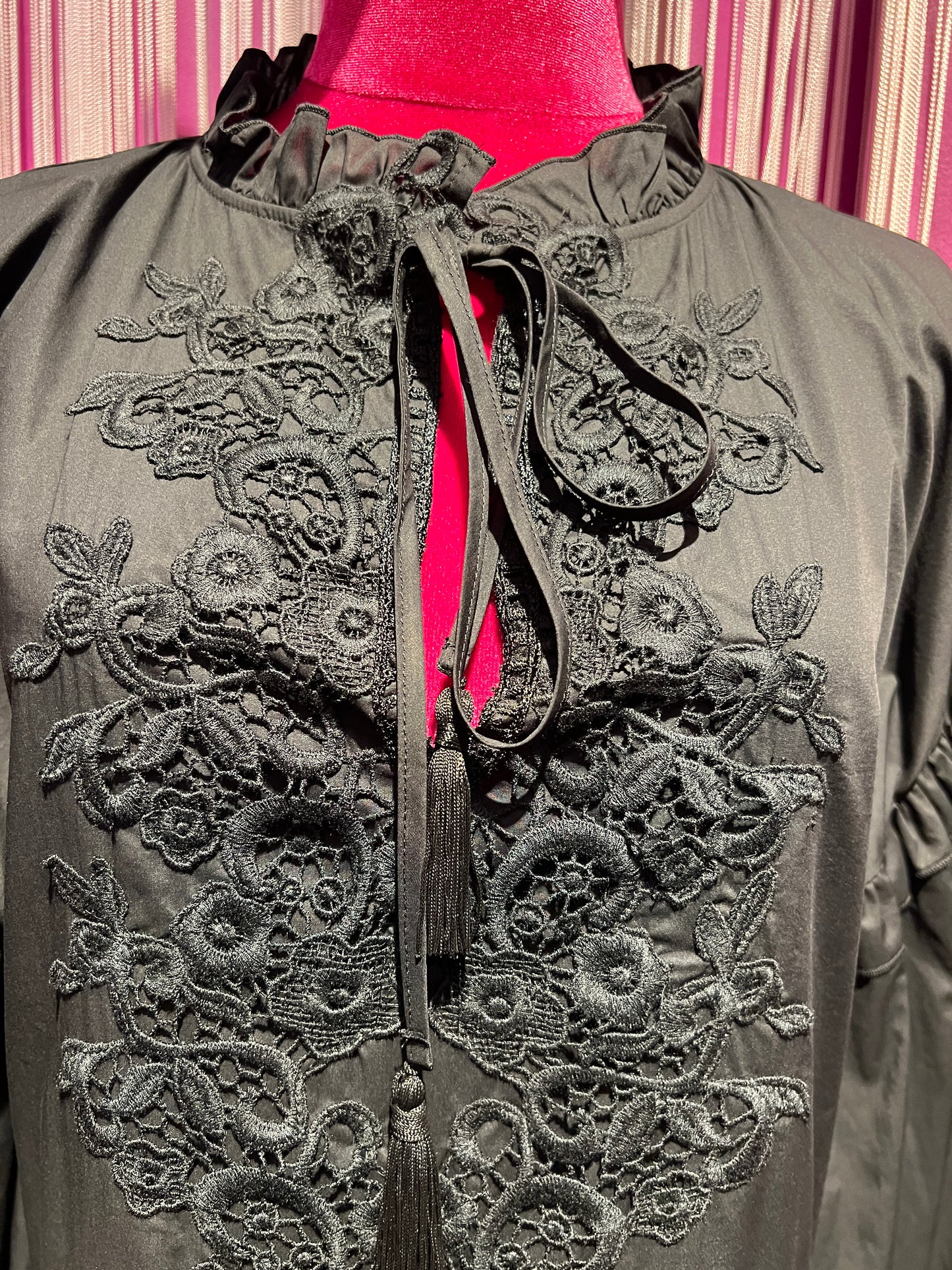 Ermanno Scervino abito corto nero cotone manica balloon