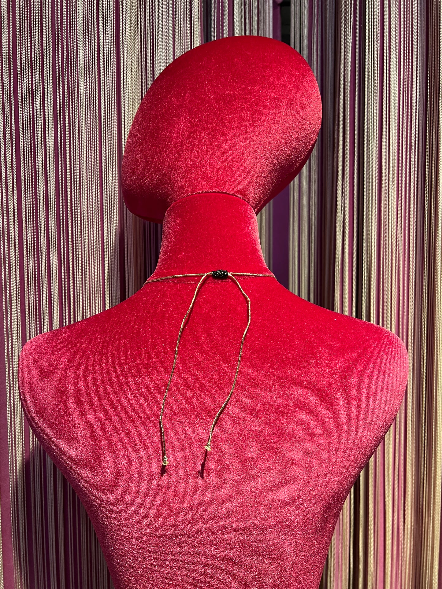 Collana cuore crochet regolabile nera