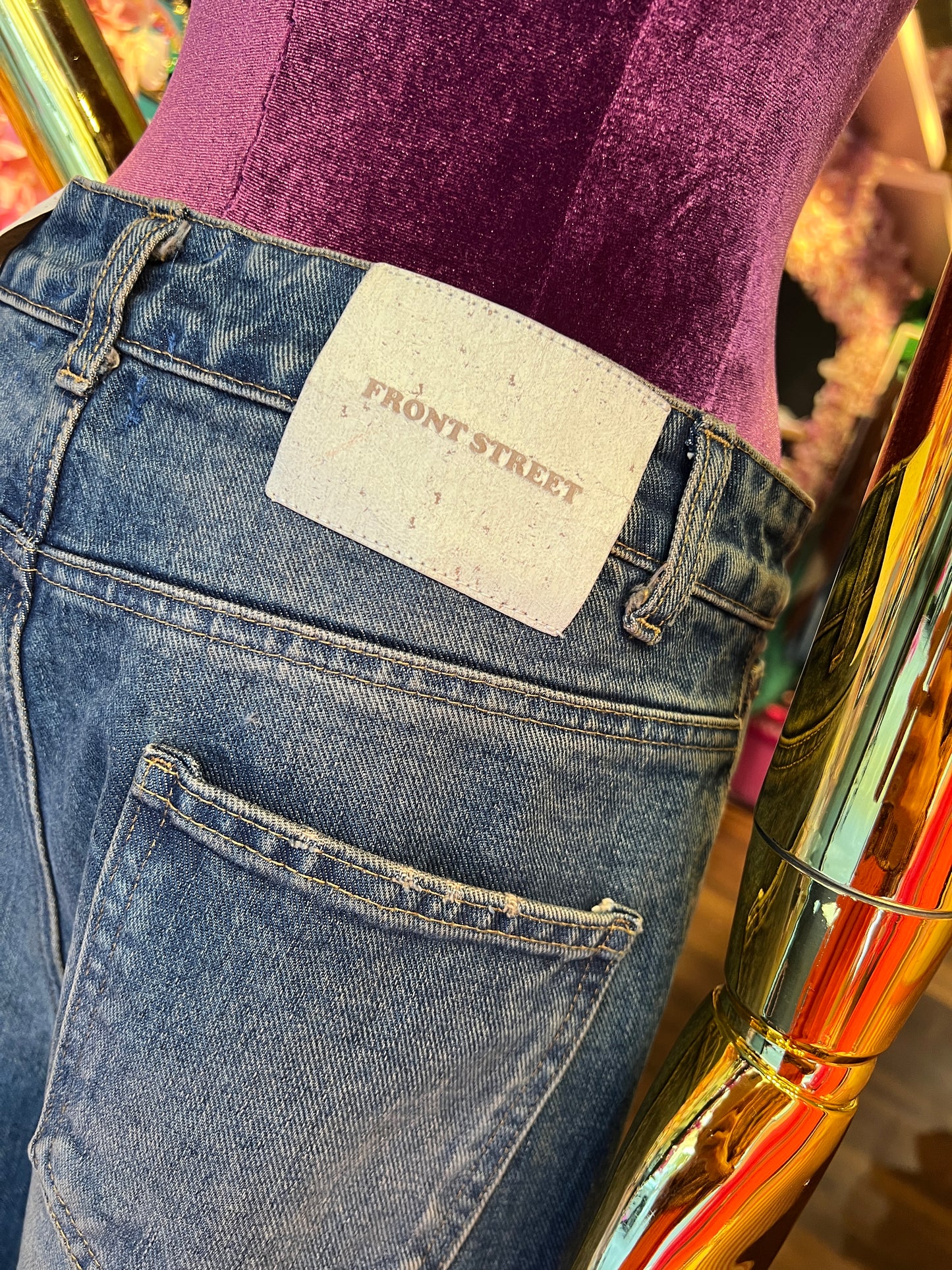 Front street jeans denim con laccetto vestibilita’ ampia