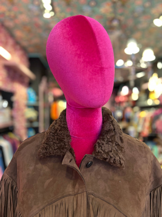 Blusotto meno 50% giubbotto montone cognac con frange