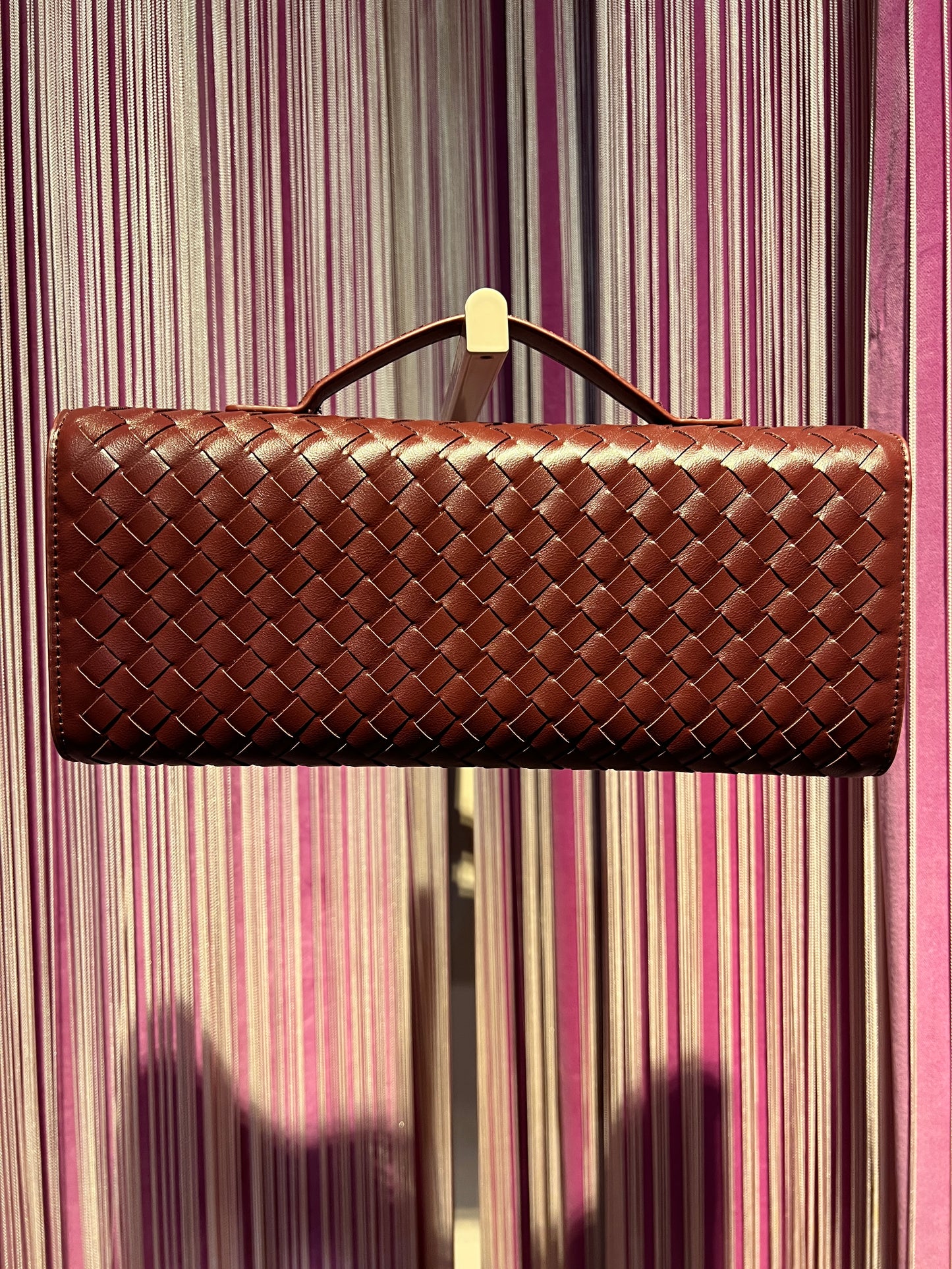 Borsa ecopelle burgundy lavorazione intreccio con tracolla