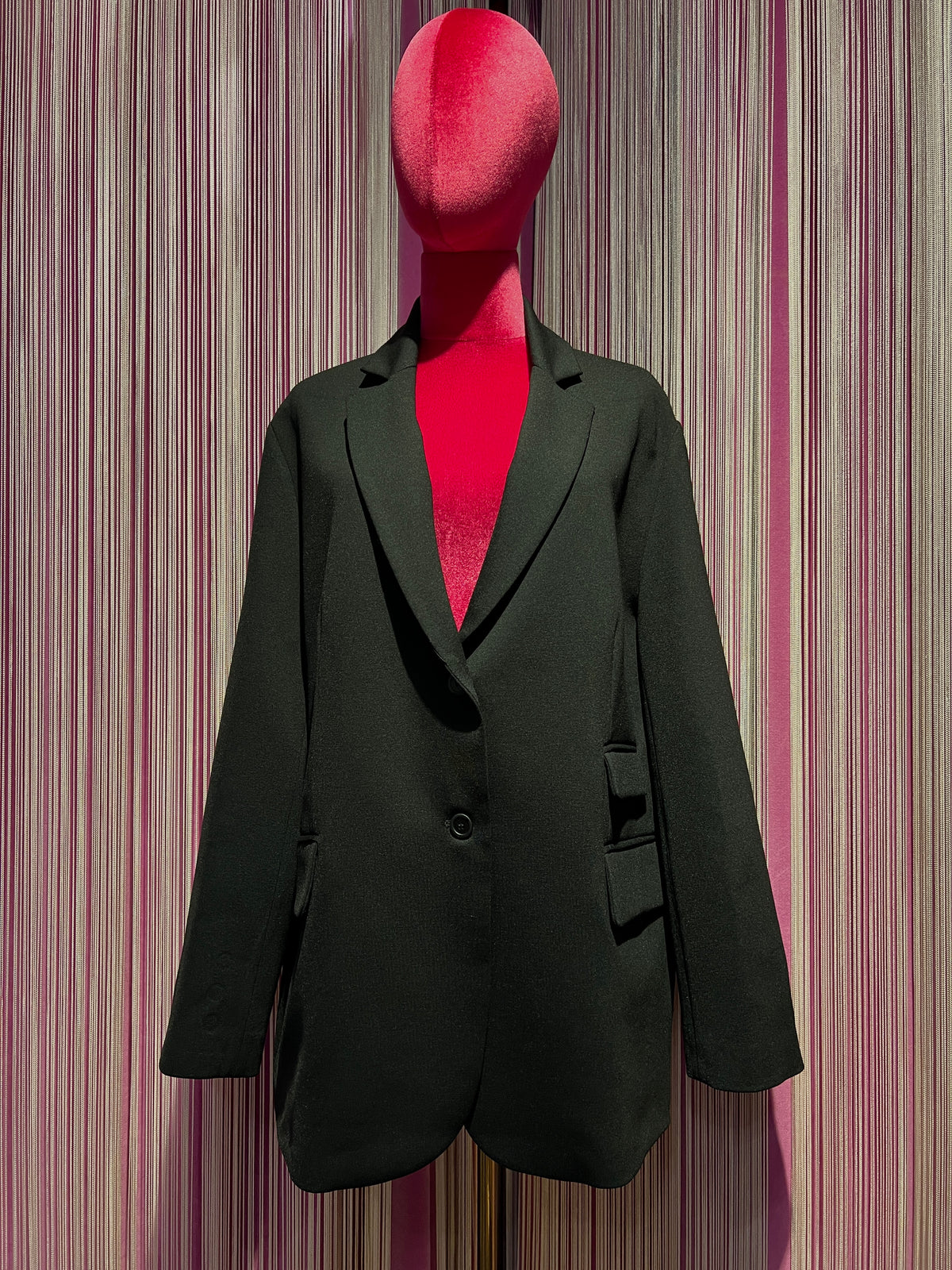 Semicouture giacca monopetto oversize con cintura rimovibile