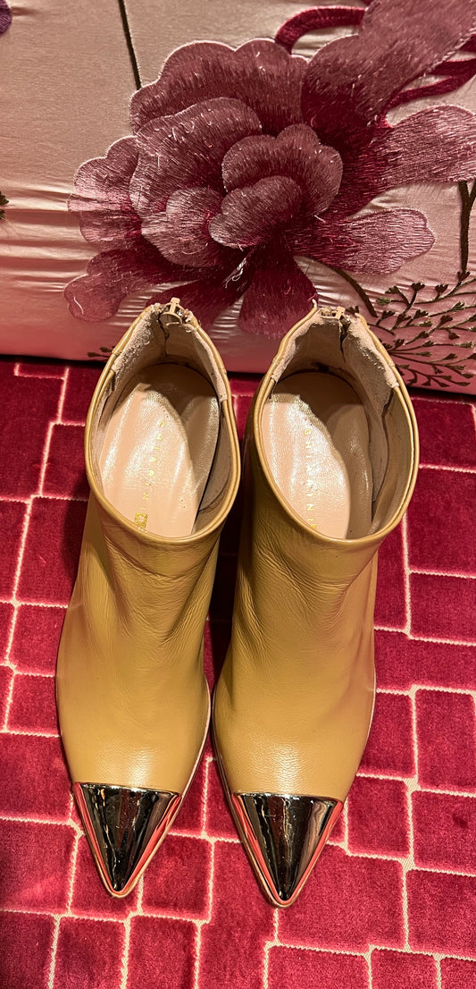 Chiarini Bologna -50%tronchetto nappa cognac con punta oro