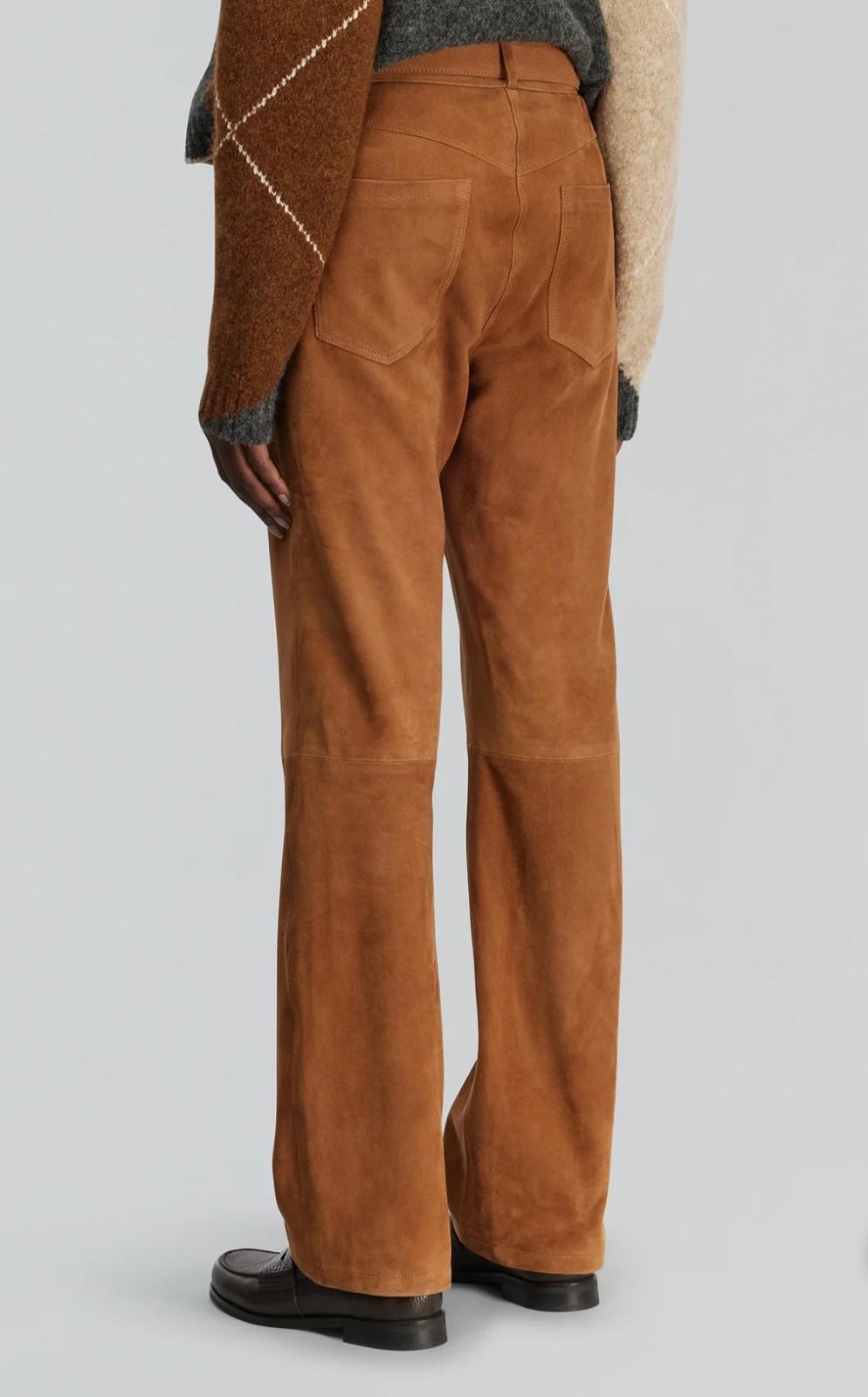 Semicouture pantalone camoscio cuoio Elsa