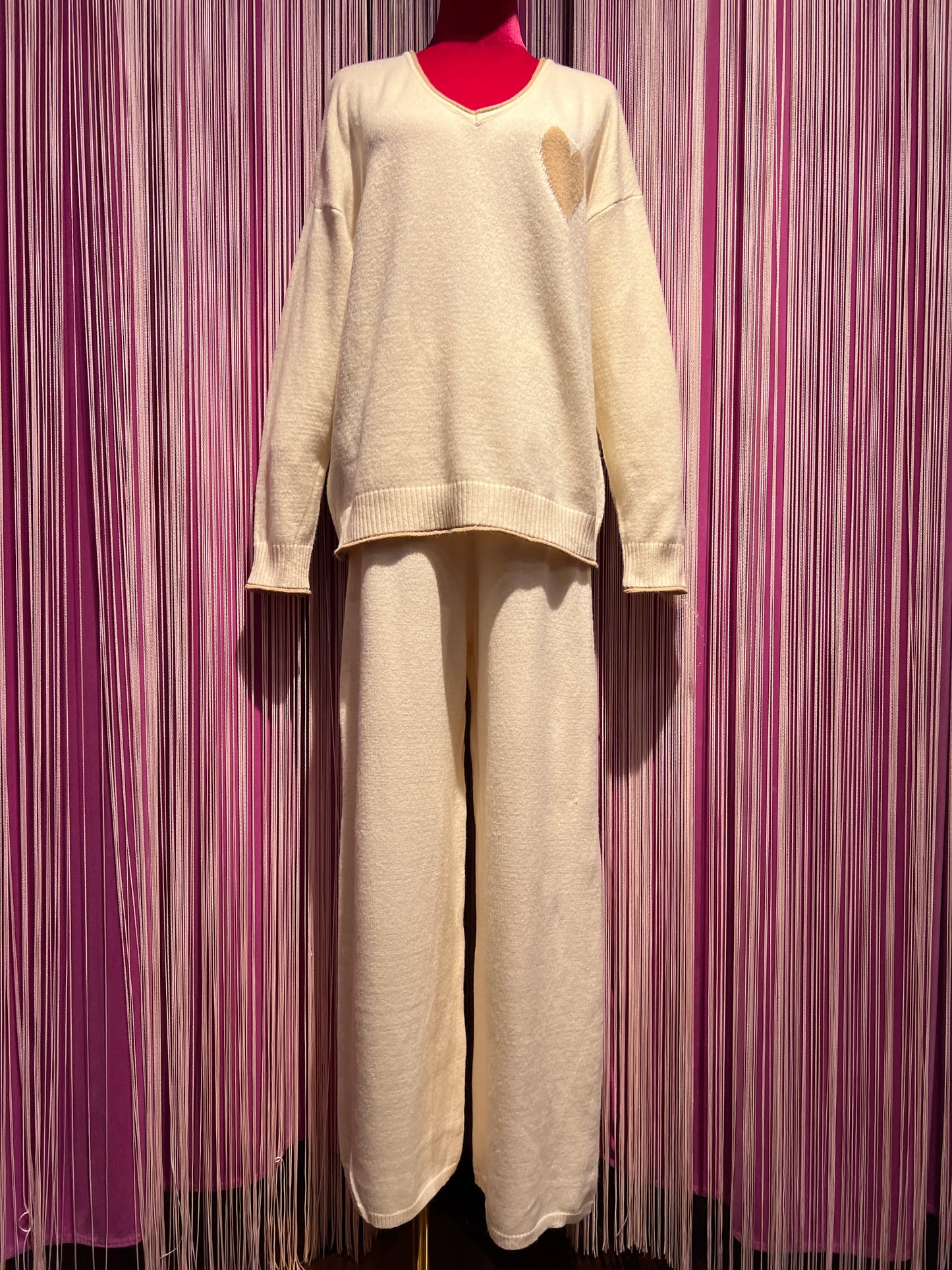 Love & roses completo maglia e pantalone cuore