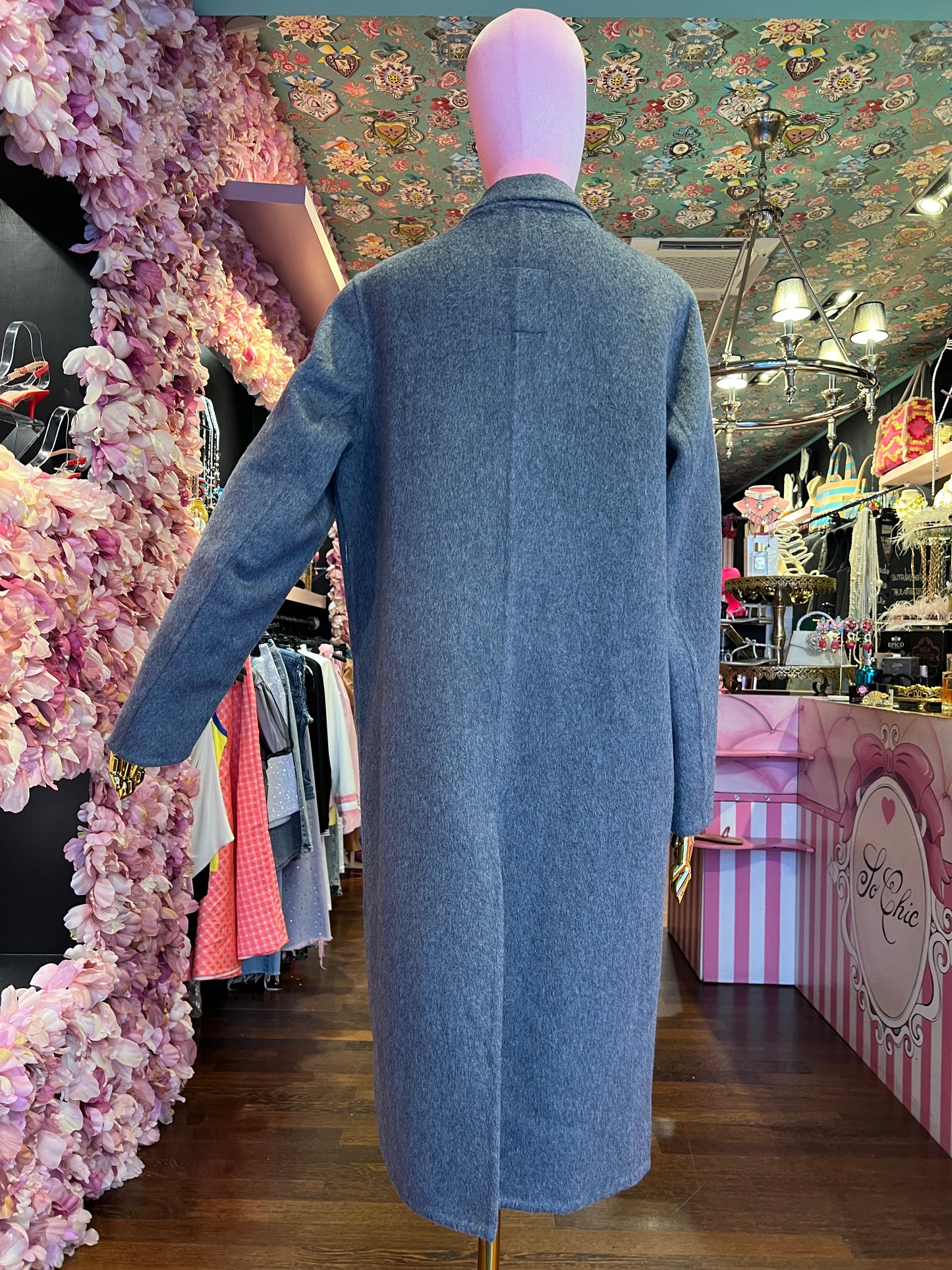 Front street cappotto doppiopetto con applicazione perle