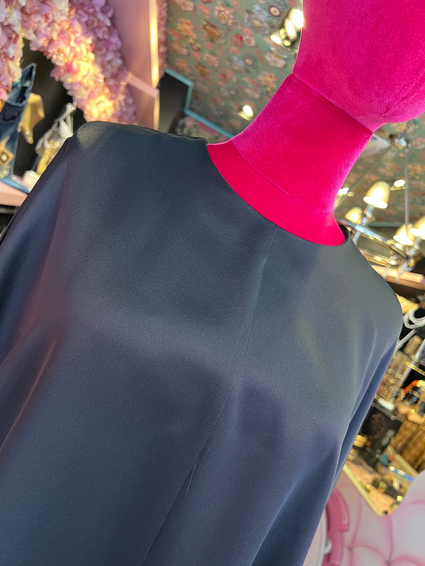 Semicouture abito corto satin modello poncho antracite