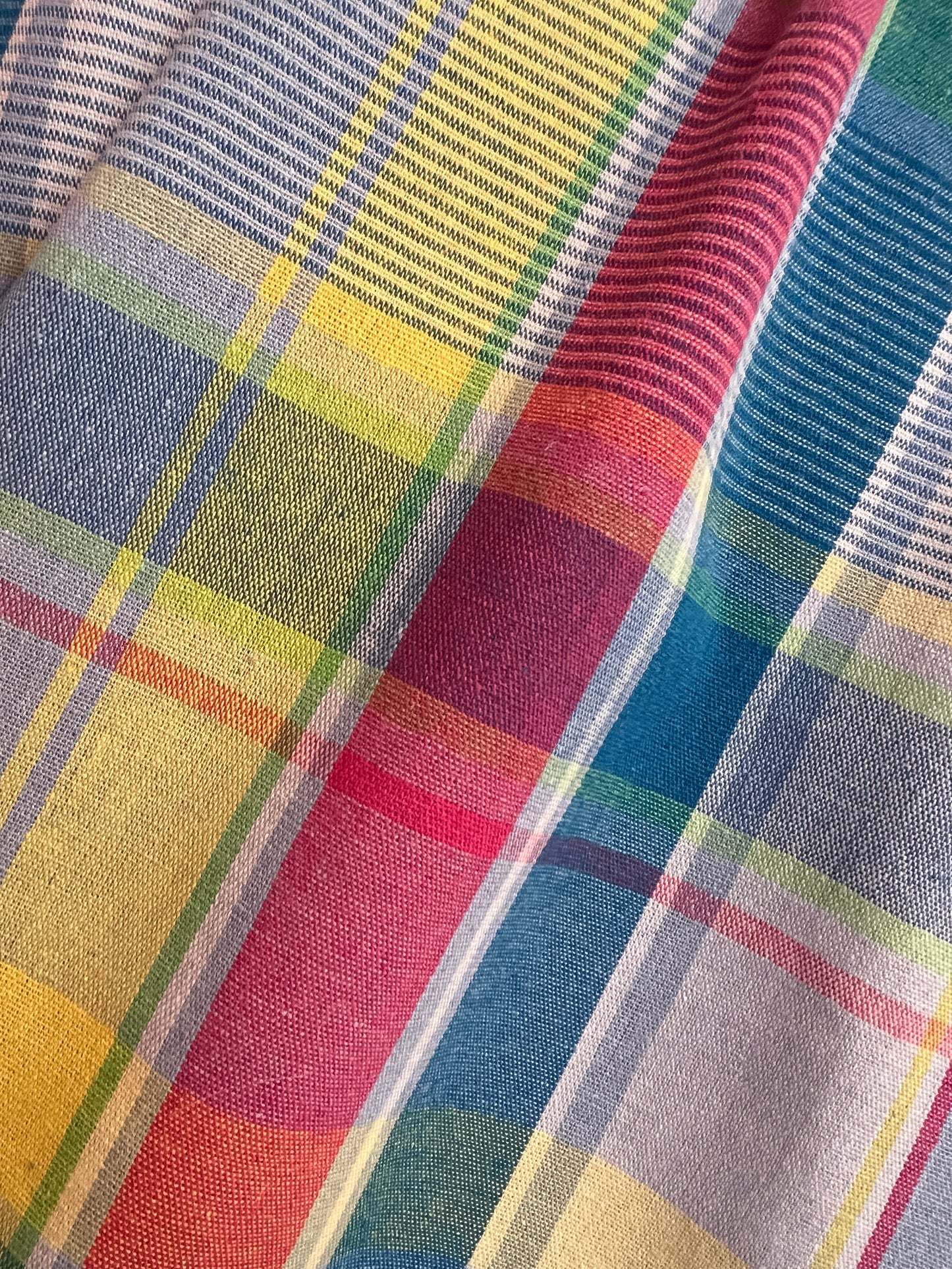Mon amour Paris blusa fantasia Madras con polsini e bordino collo a contrasto