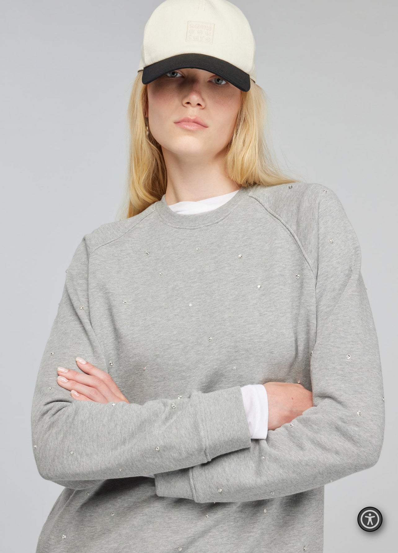 Semicouture felpa girocollo manica lunga con cristalli